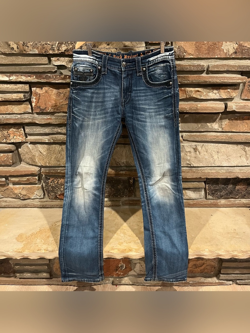 Rock Revival Tim Alt Straight Blue Washed Jeans